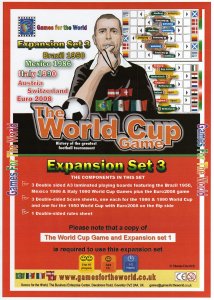 The World Cup Game:  Expansion Set 3 board game cover