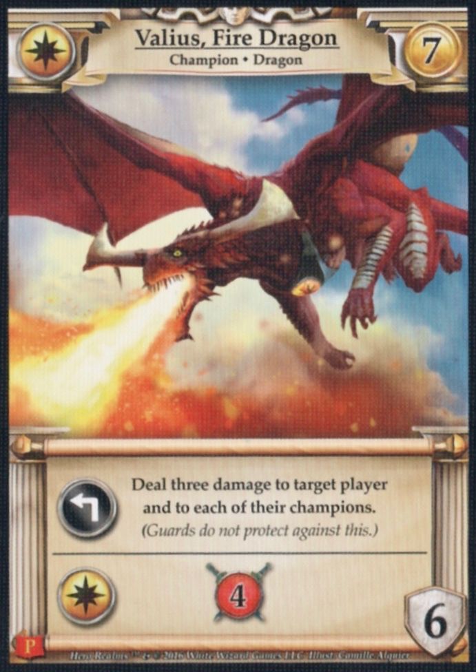 Hero Realms: Valius, Fire Dragon Promo Card board game cover