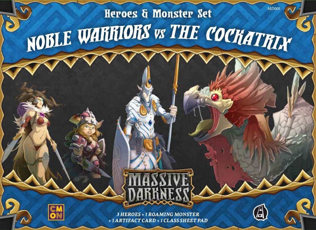Massive Darkness: Heroes & Monster Set – Noble Warriors vs The Cockatrix board game cover