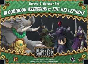 Massive Darkness: Heroes & Monster Set – Bloodmoon Assassins vs The Hellephant board game cover