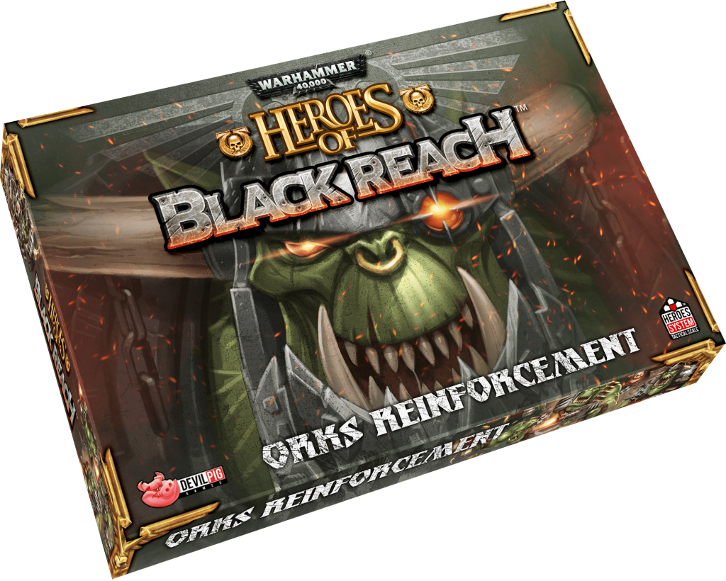 Warhammer 40,000: Heroes of Black Reach – Orks Reinforcements board game cover