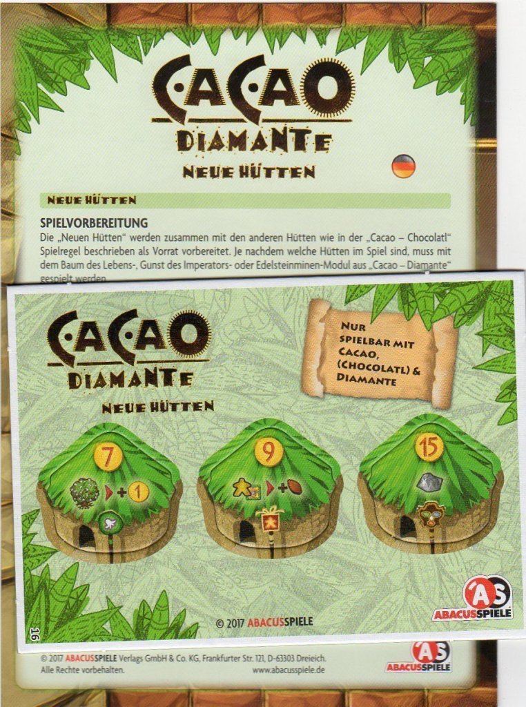 Cacao: Diamante – New Huts board game cover