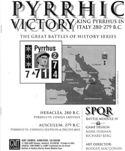 Pyrrhic Victory: King Pyrrhus in Italy 280-279 B.C. – SPQR Battle Module IV board game cover