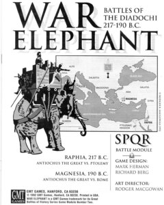 War Elephant: Battles of the Diadochi 217-190 B.C. – SPQR Battle Module board game cover