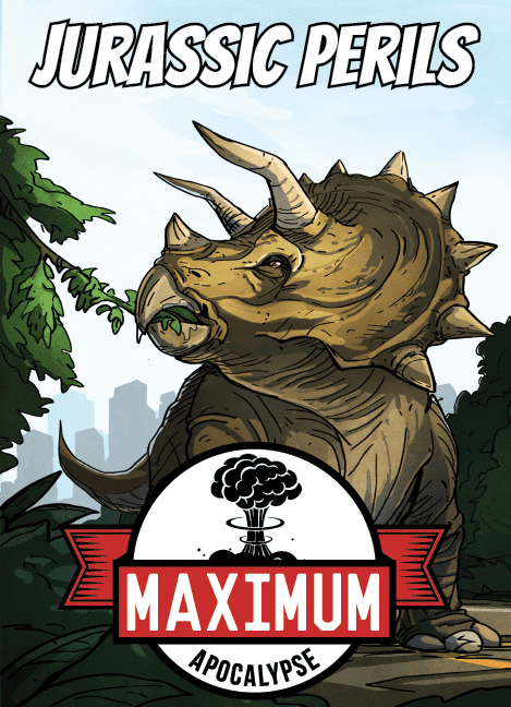 Maximum Apocalypse: Jurassic Perils board game cover