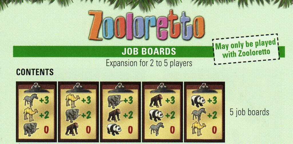 Zooloretto: Job Boards board game cover