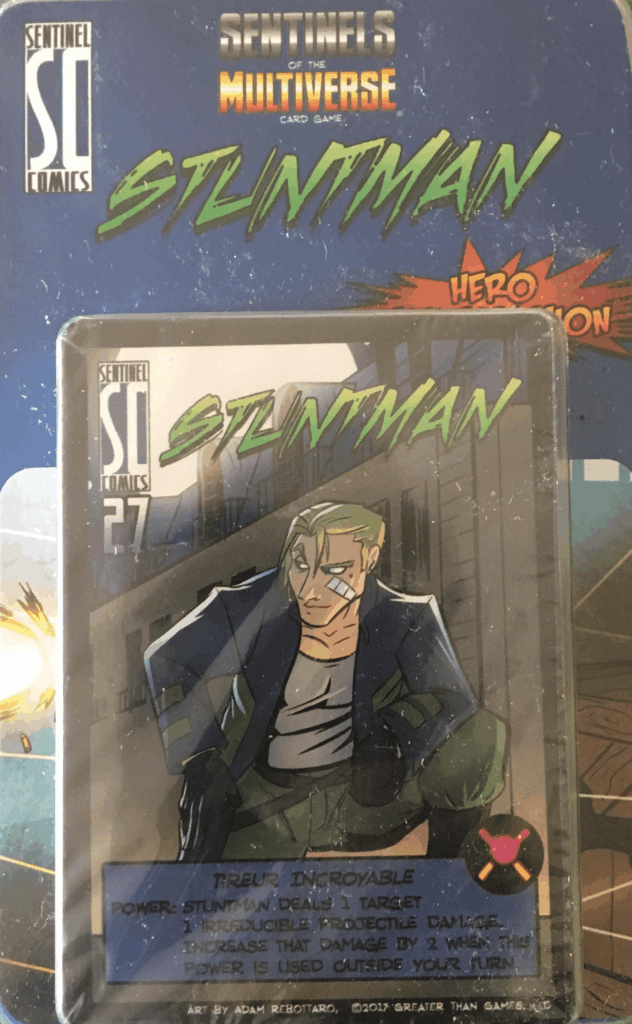 Sentinels of the Multiverse: Stuntman Hero Character board game cover