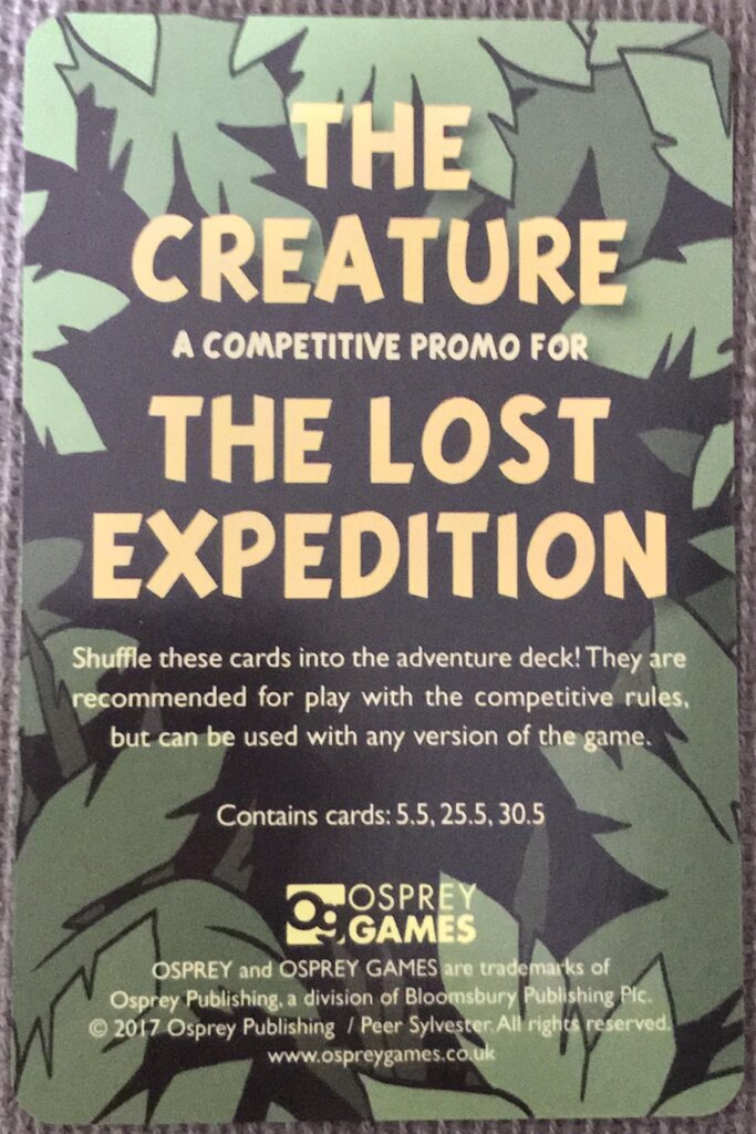 The Lost Expedition: The Creature – Competitive Promo board game cover
