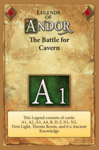 Legends of Andor: The Battle for Cavern board game cover