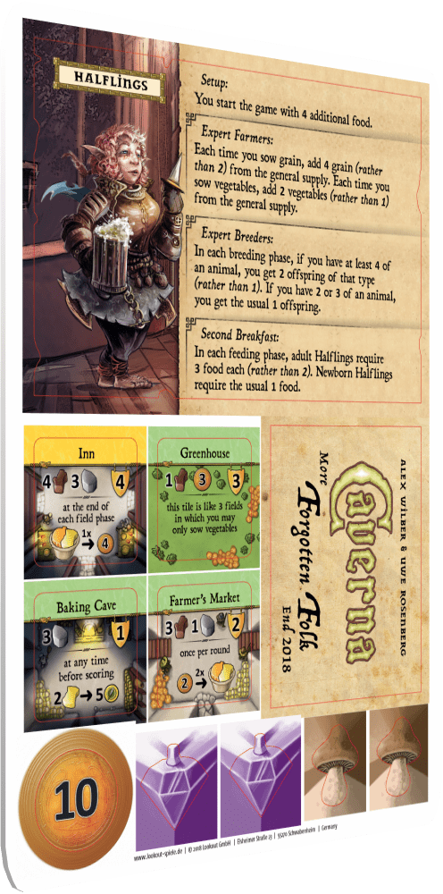 Caverna: The Forgotten Folk – Halflings promo board game cover