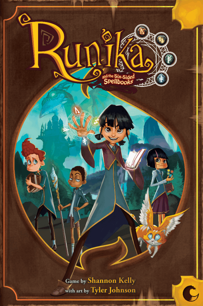 Runika and the Six-sided Spellbooks board game cover