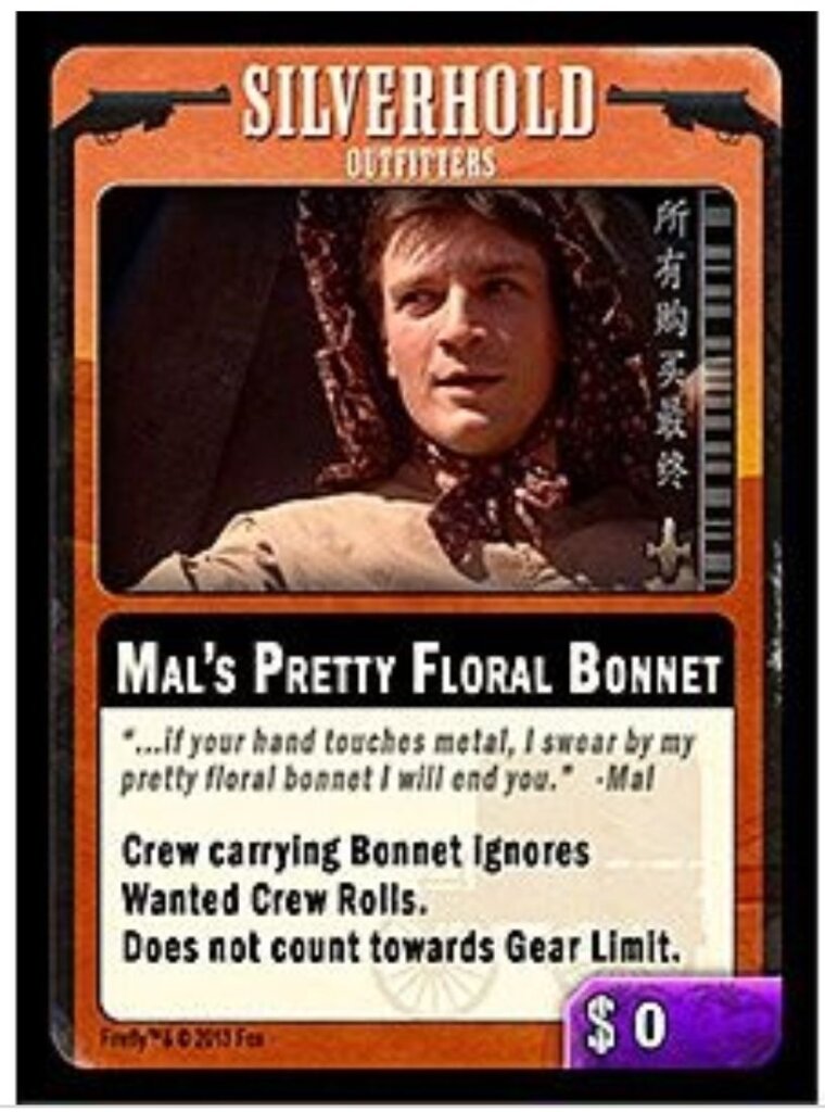 Firefly: The Game – Mal’s Pretty Floral Bonnet Promo Card board game cover