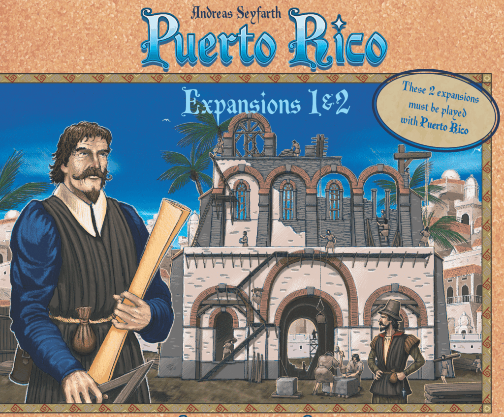 Puerto Rico: Expansions 1&2 – The New Buildings & The Nobles board game cover