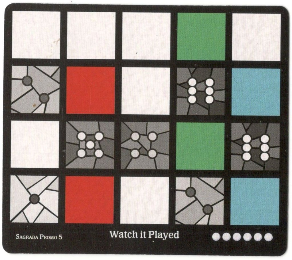 Sagrada: Promo 5 – Watch It Played Window Pattern Card board game cover