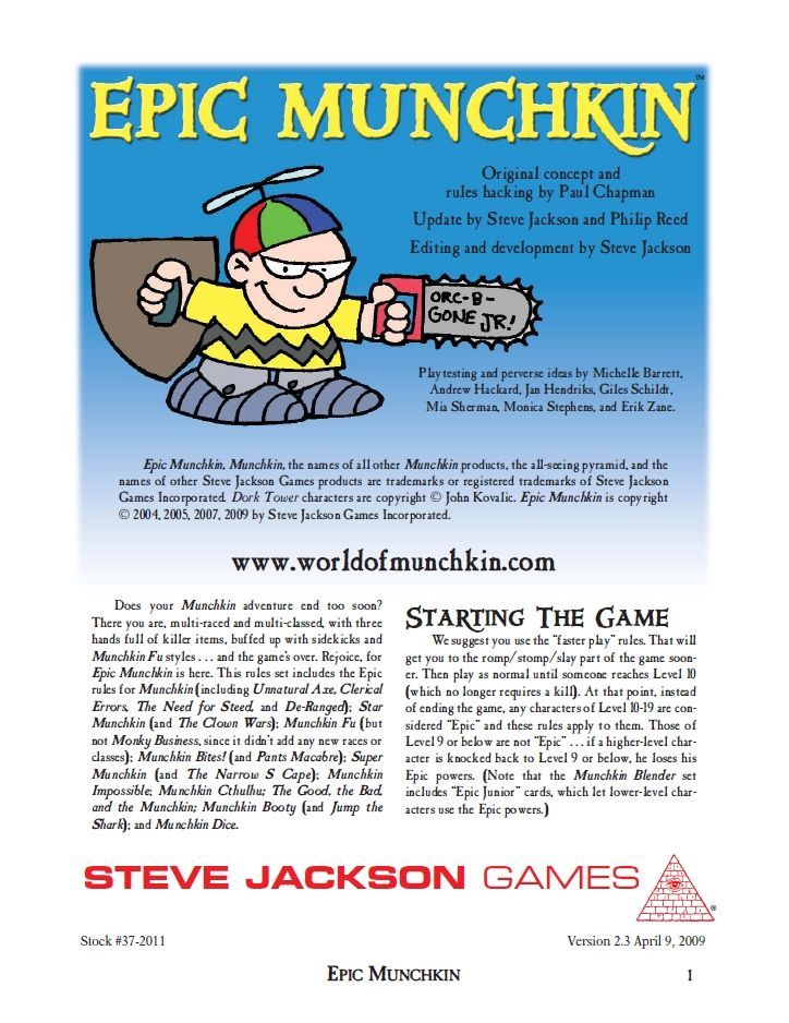 Epic Munchkin board game cover