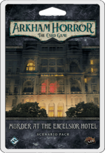 Arkham Horror: The Card Game – Murder at the Excelsior Hotel: Scenario Pack board game cover