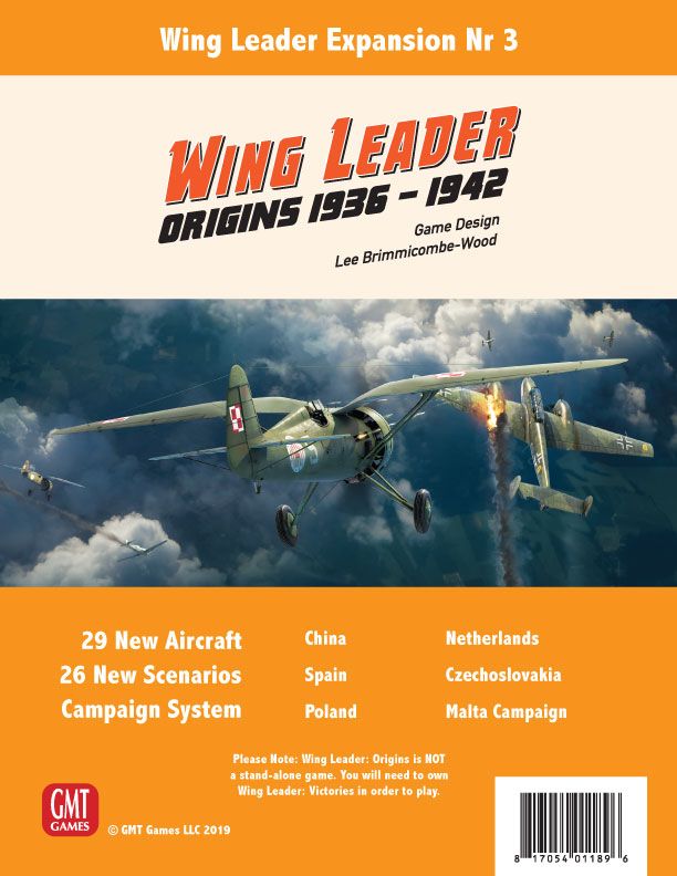 Wing Leader: Origins 1936-1942 board game cover