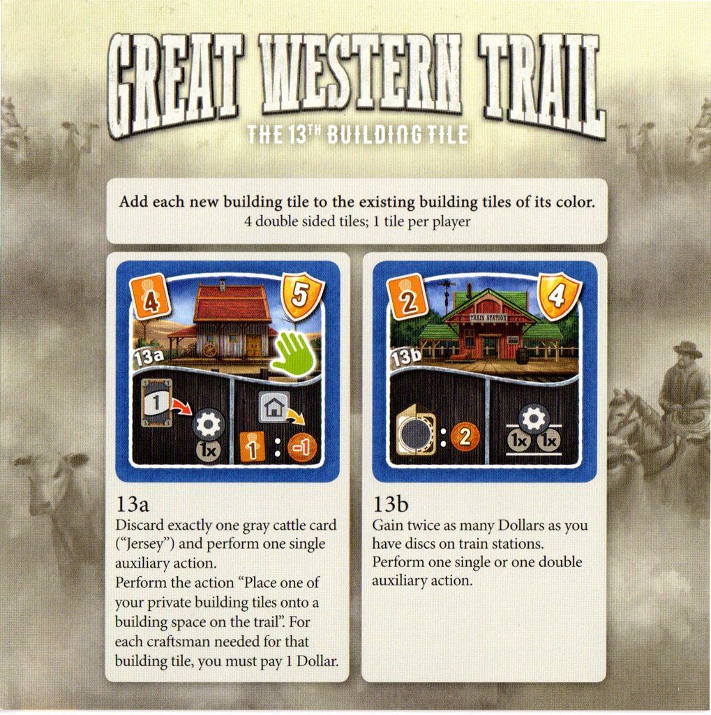 Great Western Trail: 13th Building Tile board game cover