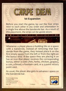 Carpe Diem: 1st Expansion board game cover