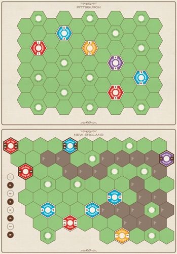 Age of Steam Deluxe Expansion: New England/Pittsburgh & Switzerland Maps board game cover