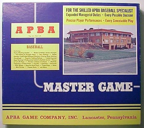 APBA Major League Baseball Master Game board game cover