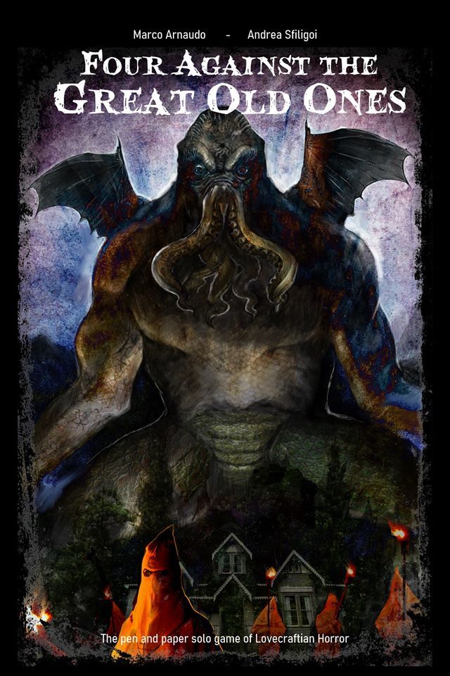 Four against the Great Old Ones board game cover