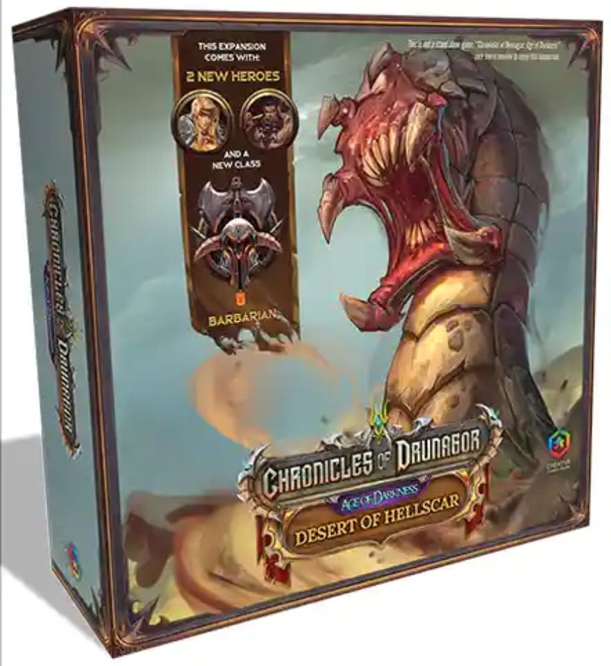 Chronicles of Drunagor: Age of Darkness – Desert of the Hellscar board game cover