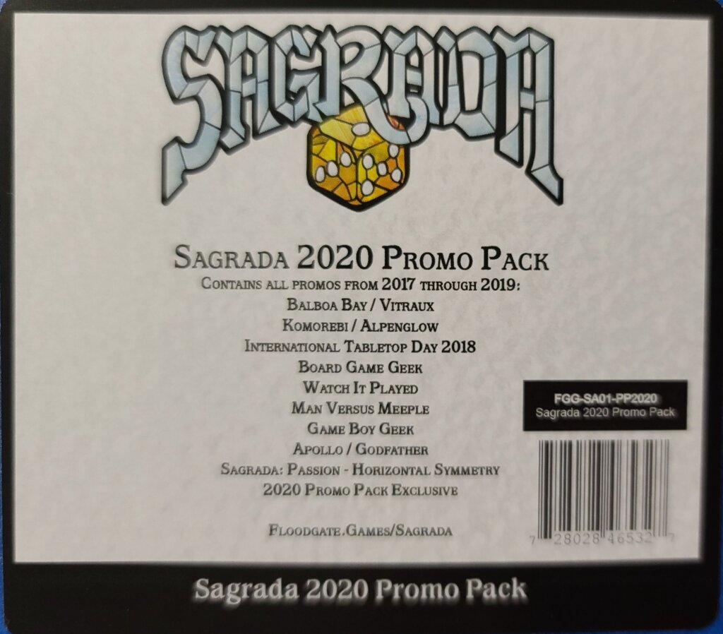 Sagrada: 2020 Promo Pack board game cover