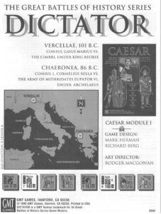 The Great Battles of Julius Caesar: The Civil Wars 48-45 B.C. – Dictator board game cover
