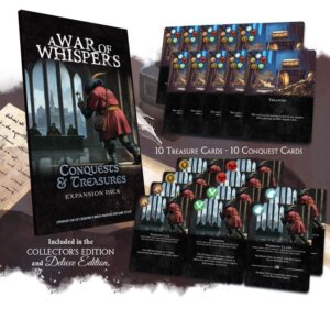A War of Whispers: Conquests & Treasures board game cover