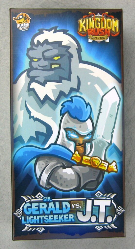 Kingdom Rush: Rift in Time – Sir Gerald Lightseeker vs. J.T. board game cover