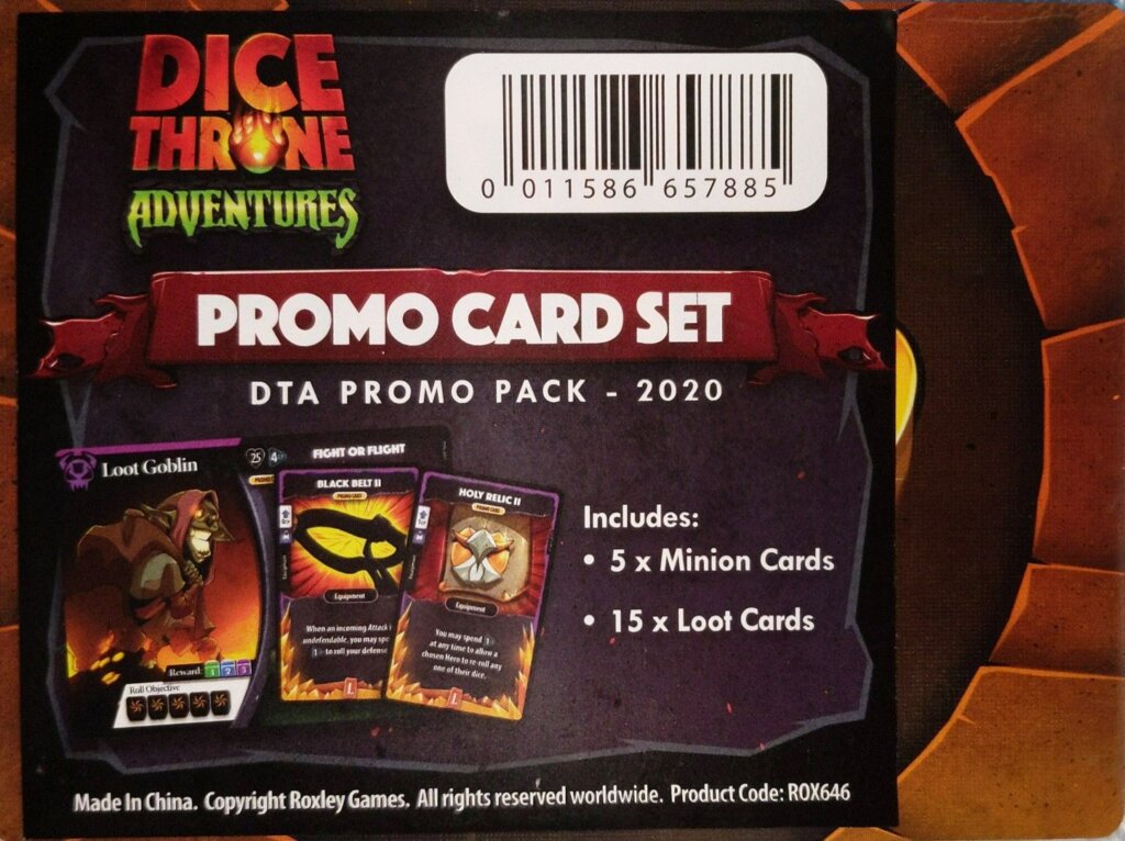 Dice Throne: Adventures – Promo Card Set: DTA Promo Pack 2020 board game cover