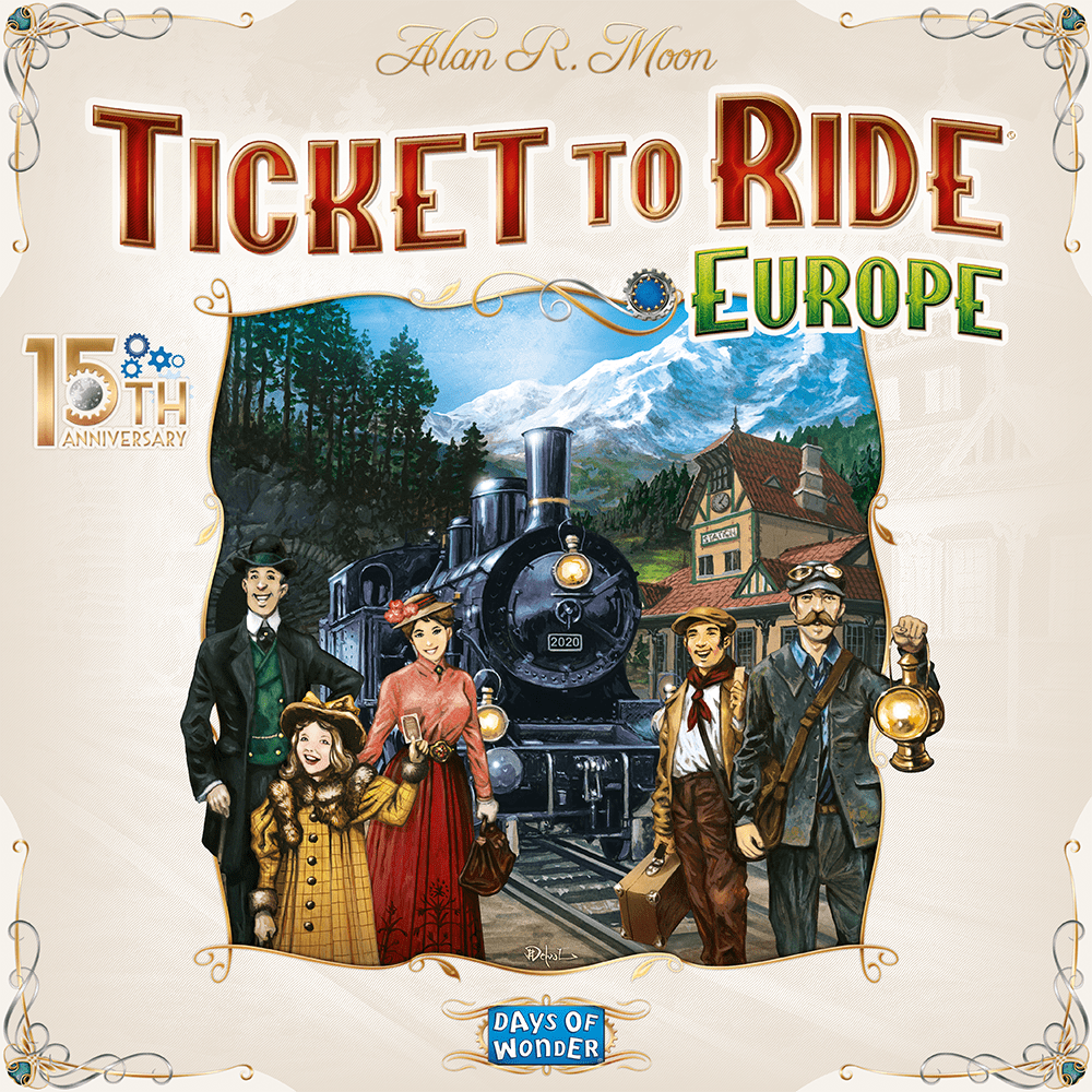 Ticket to Ride: Europe – 15th Anniversary board game cover