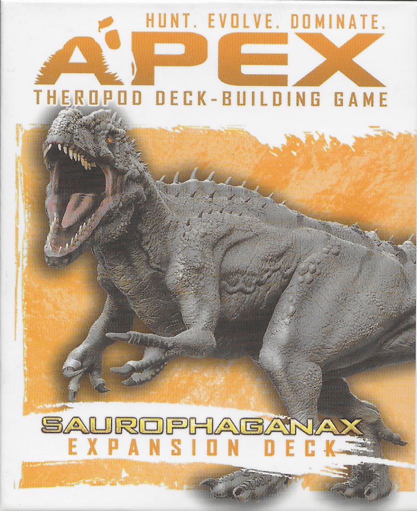 Apex Theropod Deck-Building Game: Saurophaganax Expansion Deck board game cover