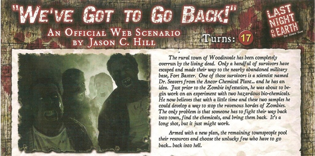 Last Night on Earth ‘We’ve Got To Go Back!’ Scenario board game cover