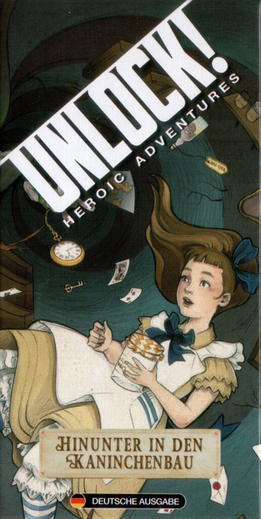 Unlock!: Heroic Adventures – Hinunter in den Kaninchenbau board game cover