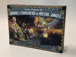 Massive Darkness 2: Heroes & Monster Set – Bards & Tinkerers vs Metal Angel board game cover