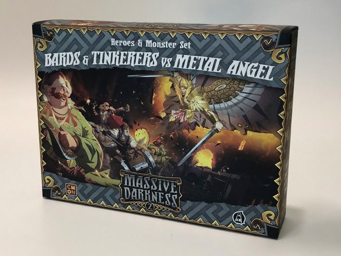 Massive Darkness 2: Heroes & Monster Set – Bards & Tinkerers vs Metal Angel board game cover