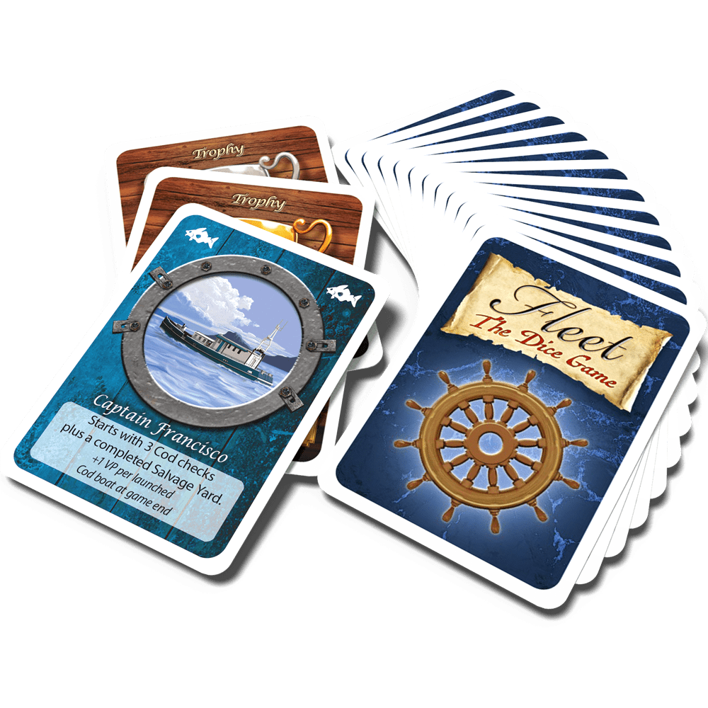 Fleet: The Dice Game – Captain & Trophy Expansion board game cover