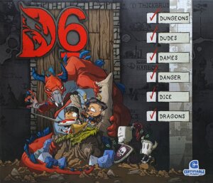 D6: Dungeons, Dudes, Dames, Danger, Dice and Dragons! board game cover
