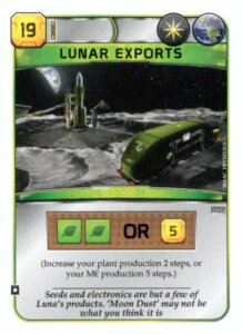 Terraforming Mars: Lunar Exports Promo Card board game cover