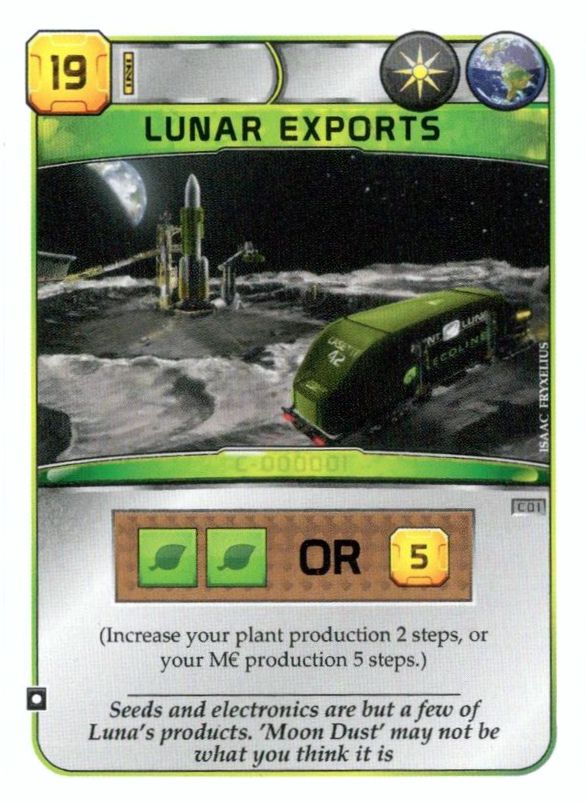 Terraforming Mars: Lunar Exports Promo Card board game cover