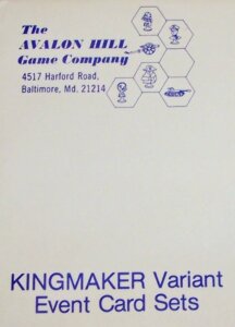 Kingmaker: Variant Event Cards board game cover