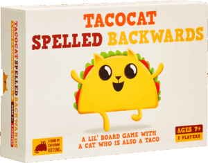 Tacocat Spelled Backwards board game cover