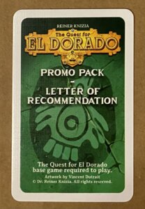 The Quest for El Dorado: Promo Pack – Letter of Recommendation board game cover