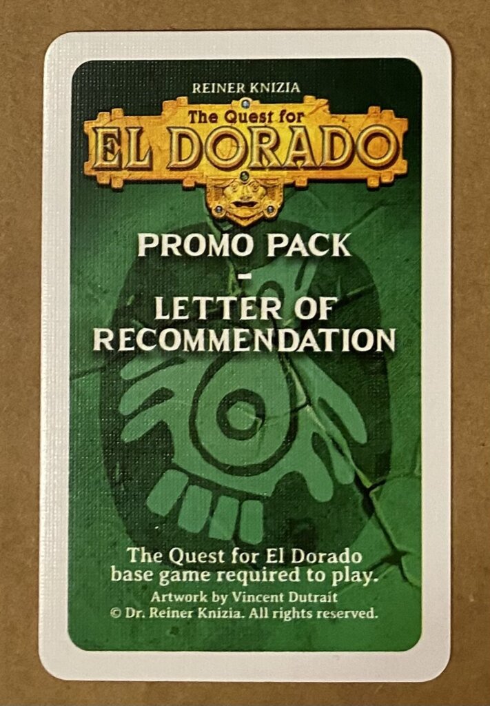 The Quest for El Dorado: Promo Pack – Letter of Recommendation board game cover