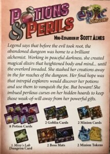 Tiny Epic Dungeons: Potions & Perils Mini Expansion board game cover