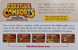 Creature Comforts: Talents Micro-Expansion board game cover