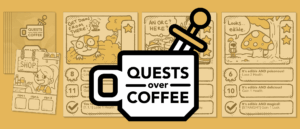Quests Over Coffee board game cover