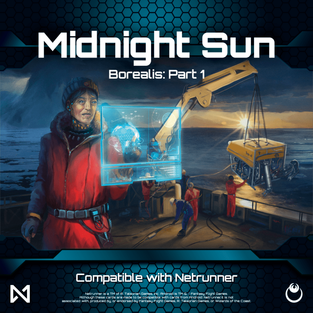 Midnight Sun: Borealis – Part 1 (fan expansion for Android: Netrunner) board game cover